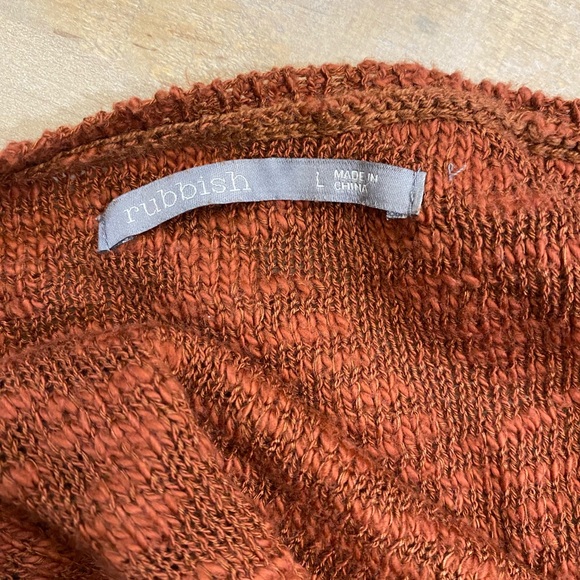RUBBISH Knit Burnt Orange Slanted Front Sweater - Picture 10 of 10